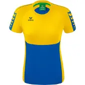 Erima Six Wings Short Sleeve T-shirt Jaune,Bleu 34 Femme