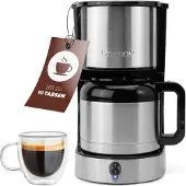 Clatronic 264004 KA 3805 Machine à café argentée, 8-10 tasses