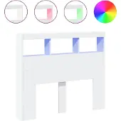 vidaXL Tête de lit LED avec étagères blanc 120x17x102 cm