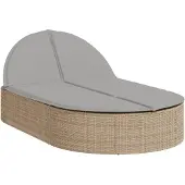 vidaXL Bain de soleil double avec coussins Beige Poly Rattan