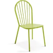 Oviala Chaise bistrot de jardin en métal vert - Honfleur