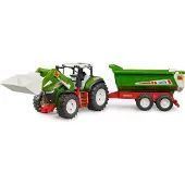 BRUDER Tracteur - RoadMax av. Chargeur frontal et remorque - 034 - - UneTaille - Voiture