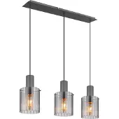 Globo Suspension 3 lumières Tulivar Design Smoke Glass