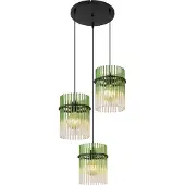 Globo Suspension noire Gorley avec verre vert Ø 47cm