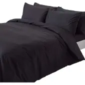Homescapes Literie noir densité 200 fils, 230 x 220 cm