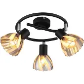 Globo Lampe de plafond à 3 lampes Zachery Noir