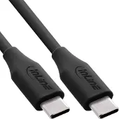 InLine Câble USB 2.0, USB-C Câble de charge rapide 100W, Black Cookie, noir 2m