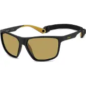 Polaroid Lunettes de soleil pour homme PLD 7040/S Noir mat et jaune 59/14/140