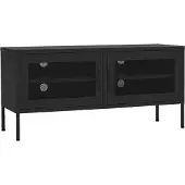 vidaXL Armoire TV noire 105x35x50 cm Acier