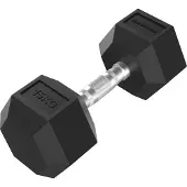 Tunturi Platinum Hexa Haltère - Caoutchouc - 1x 15 kg - Noir