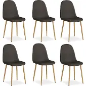 Homestyle4u Chaise Salle à Manger Lot de 6 Anthracite Design Moderne Chaises de Cuisine Chaises pas Cher Fauteuil Rembourrée