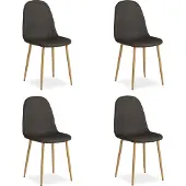 Homestyle4u Chaise Salle à Manger Lot de 4 Anthracite Design Moderne Chaises de Cuisine Chaises pas Cher Fauteuil Rembourrée