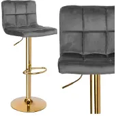 EHokery Arako Gold Graphite Velvet Bar Hocker