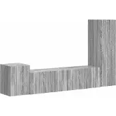 vidaXL Ensemble de meubles TV mural 4 pcs Gris Sonoma Bois composite