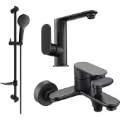 Mexen Milo DF05 ensemble de baignoire, Noir - 713053DF05-70