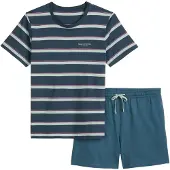 Marc O'Polo Pyjama court ' Mix N Match ' crème / bleu foncé / rouge
