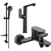 Mexen Milo DF05 ensemble de baignoire, Noir - 713153DF05-70