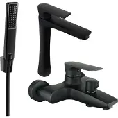 Mexen Axel R72 SET Mélangeur bain et lavabo, noir (73813R72-70)