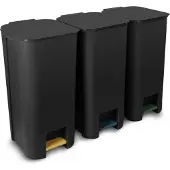 Practic Poubelle de tri, 40l, lot de 3