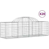 vidaXL Gabions avec arc surélevé 20 pcs. 200x50x60/80 cm Fer galvanisé