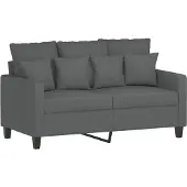 vidaXL Ensemble de canapés 2 pièces avec coussins Tissu gris foncé