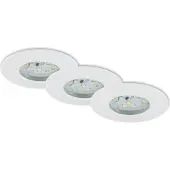 Briloner Lampe LED encastrée LEUCHTEN ATTACH DIM, 5,5 W, 470 lm, IP44, blanc, plastique, intensité lumineuse variable, set de 3, Ø 7,5 cm