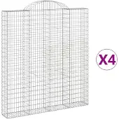 vidaXL Gabions avec arc surélevé 4 pcs. 200x30x220/240cm Fer galvanisé