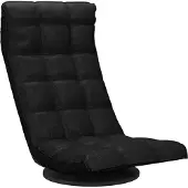 vidaXL Chaise de sol Pivotante Noir Tissu