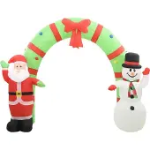 vidaXL Père Noël et bonhomme de neige gonflables Décoration Arche LED 223cm
