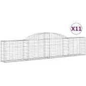 vidaXL Gabions 11 pcs voûtés 300x30x60/80 cm fer galvanisé