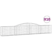 vidaXL Gabions 10 pcs voûtés 400x30x60/80 cm en fer