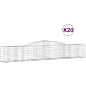 vidaXL Gabions avec arc surélevé 20 pcs. 400x50x60/80cm Fer galvanisé