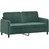 vidaXL Canapé 2 places vert foncé 140 cm velours