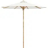 vidaXL Parasol de jardin , blanc crème, Ø 240 x 260 cm, en bambou