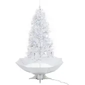 vidaXL Sapin de Noël à neige avec pied parasol blanc 190 cm