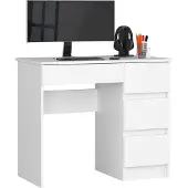 Akord Bureau 3 Tiroirs Droit Blanc 90X50X77