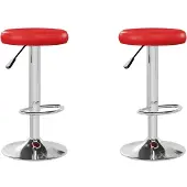 vidaXL Tabouret de bar 2 pcs. Simili cuir rouge