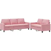 vidaXL Ensemble de canapés 2 pièces avec coussins Rose velours