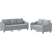 vidaXL Ensemble de canapés 2 pièces avec coussins Tissu gris clair