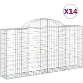 vidaXL Gabions 14 pcs voûtés 200x30x100/120 cm en fer