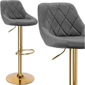 EHokery Cydro Gold Graphite Velvet Bar Hocker