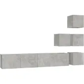 vidaXL Armoire TV murale gris béton Matériau dérivé du bois