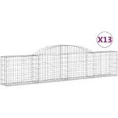 vidaXL Paniers à gabions arqués 13 pcs 300x30x60/80 cm Fer galvanisé