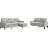 vidaXL Ensemble de canapés 3 pièces avec coussins gris clair velours