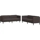 vidaXL Ensemble de canapés 2 pièces brun foncé Tissu