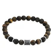 True Rebels Bracelet marron / jaune foncé / noir / argent