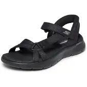 SKECHERS pour femme. 141481 Sandalias Slip-ins: GO WALK Flex - Illuminate noir (36), Plat, 1 à 3 cm, Velcro, Casuel