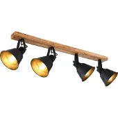 Globo Lighting Lampe de plafond de campagne Günther 4-noir clair avec bois