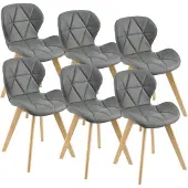 En.casa Chaise de salle à manger 'Älmhult' (lot de 6) 78x47x52 cm similicuir gris