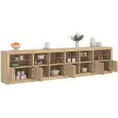 vidaXL Sideboard avec lampes LED Chêne Sonoma 283x37x67 cm